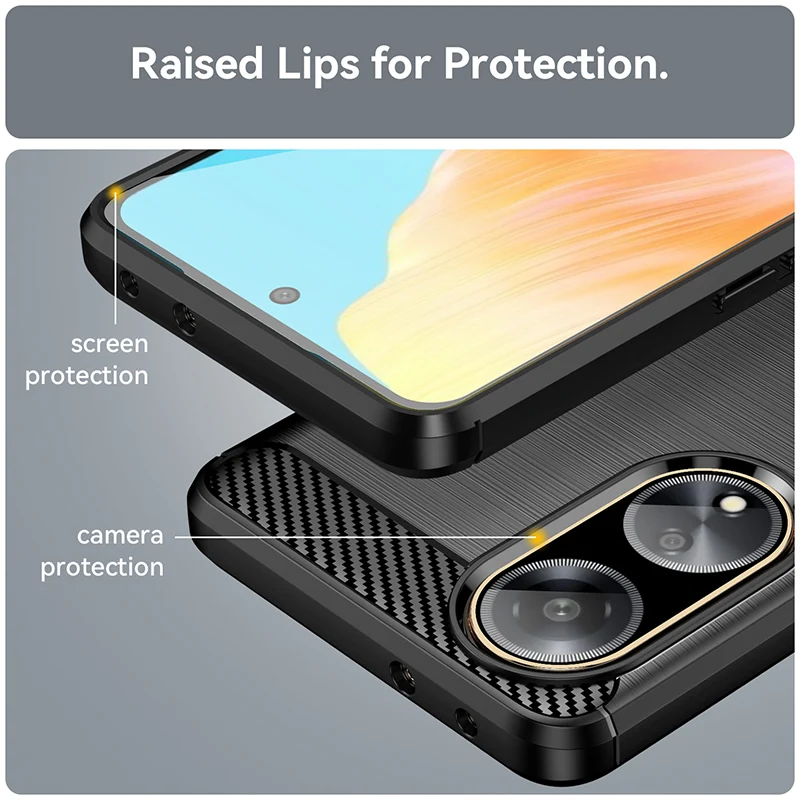Thick Armor Shockproof Carbon Fiber Silicone Soft Case