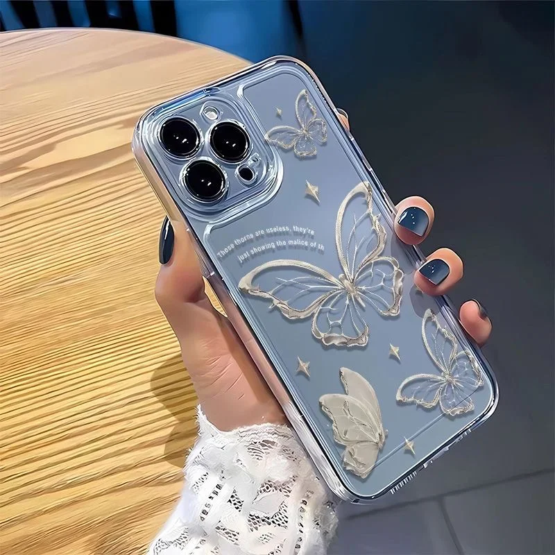 Butterfly Floral Clear Phone Case Cover