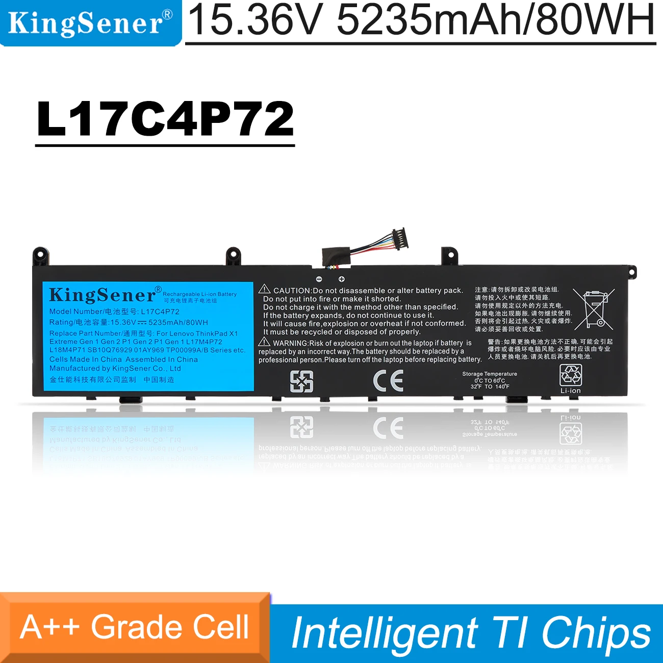 Kingsener-bateria do Portátil para Lenovo Thinkpad x1 Extreme Gen Thinkpad p1 1st 2nd Gen L17c4p72 L17m4p72 L17m4p72 01ay968