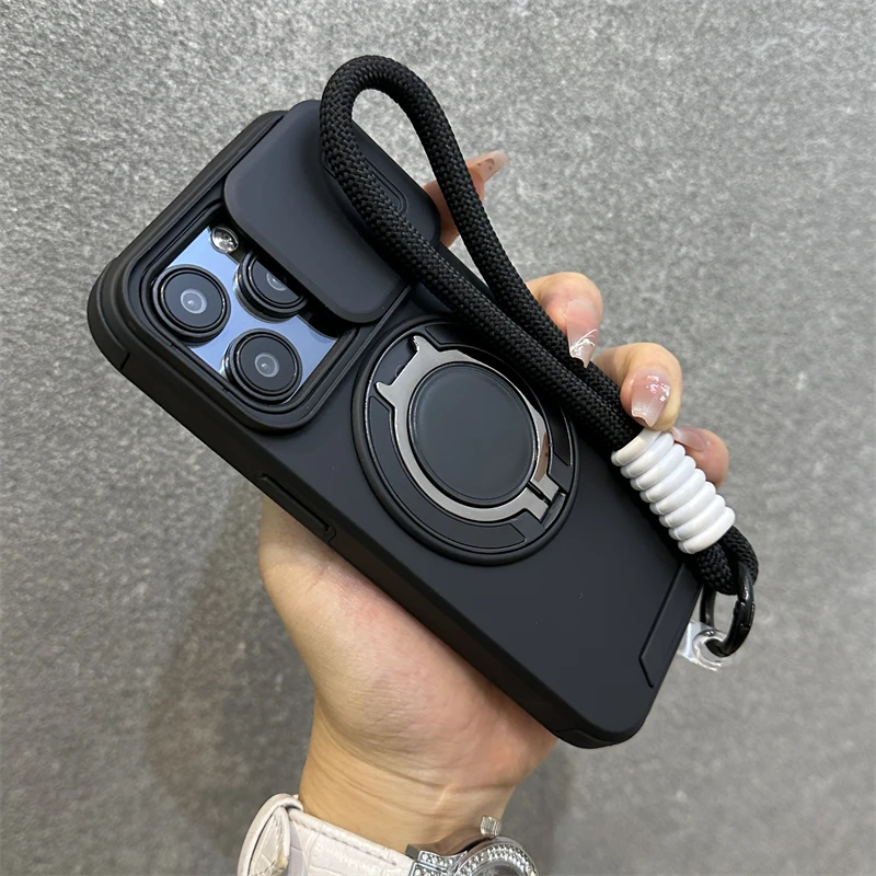 Magnetic Slide Camera Protection Case with Wrist Strap - Shockproof Cover