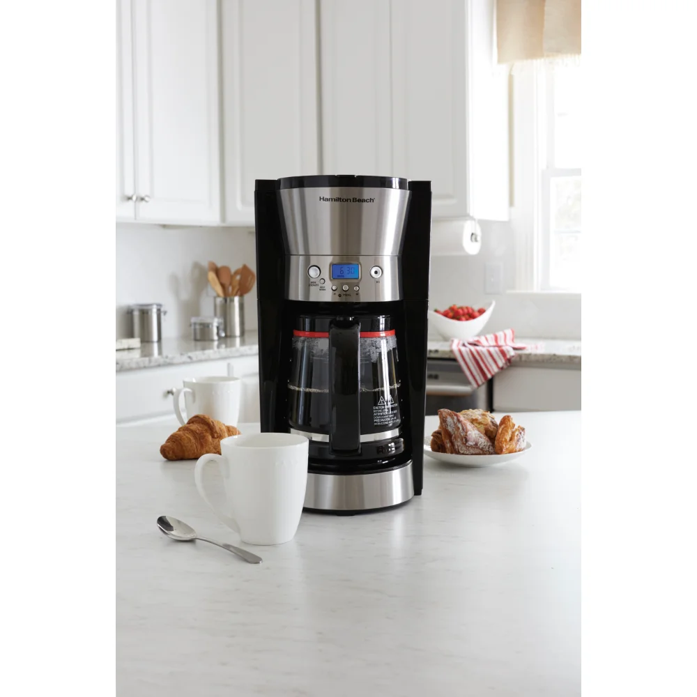 Hamilton Beach Programmable Coffee Maker, 12 Cups, Black, 2023 - AliExpress