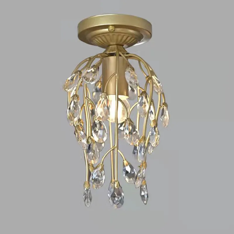 

Pendant Lamp European Style Crystal Ceiling Small Chandelier Modern Minimalist Mini Porch Aisle Corridor Restaurant LIght