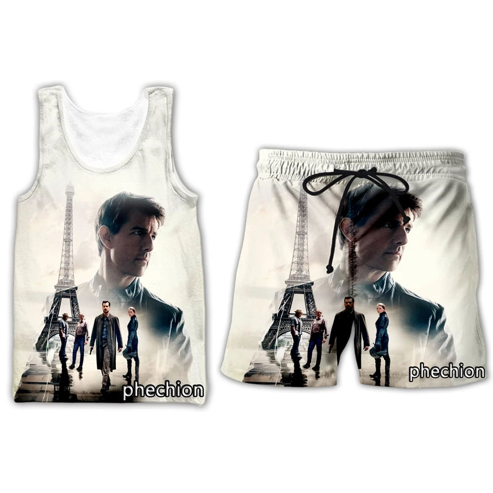 

phechion New Men/Women Tom Cruise 3D Printed Clothing Summer Fashion Streetwear Vest Men Loose Sporting Shorts T23