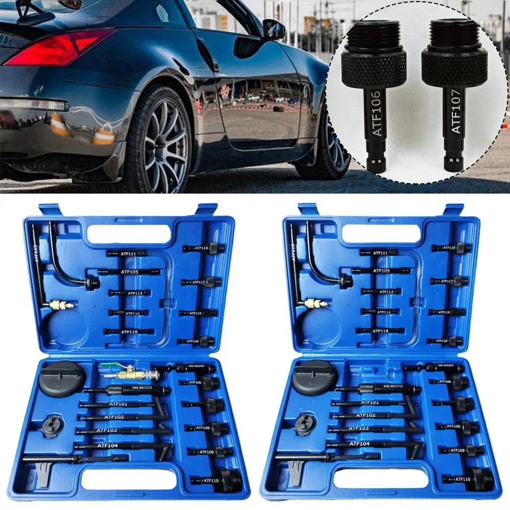 

25/26Pcs Oil Refill Filling ATF Adapter Oil Fill Adapter Transmission Fluid Oil Refilling Connector Tool Kit For Ford VW Au U6G4