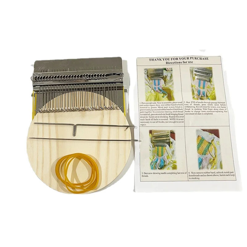 Mini Darning Loom Machine DIY Apparel Sewing Small Loom Small Mender for Darning Machine with Instructions Accessories knitting craft supplies knitting loom
