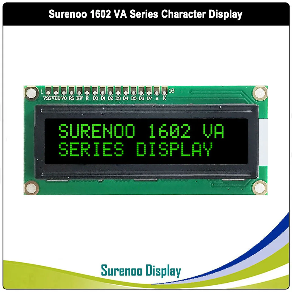 16X2 1602 5V Parallel IIC I2C VA White Red Green Character on Black LCD Module Display Screen Panel LCM