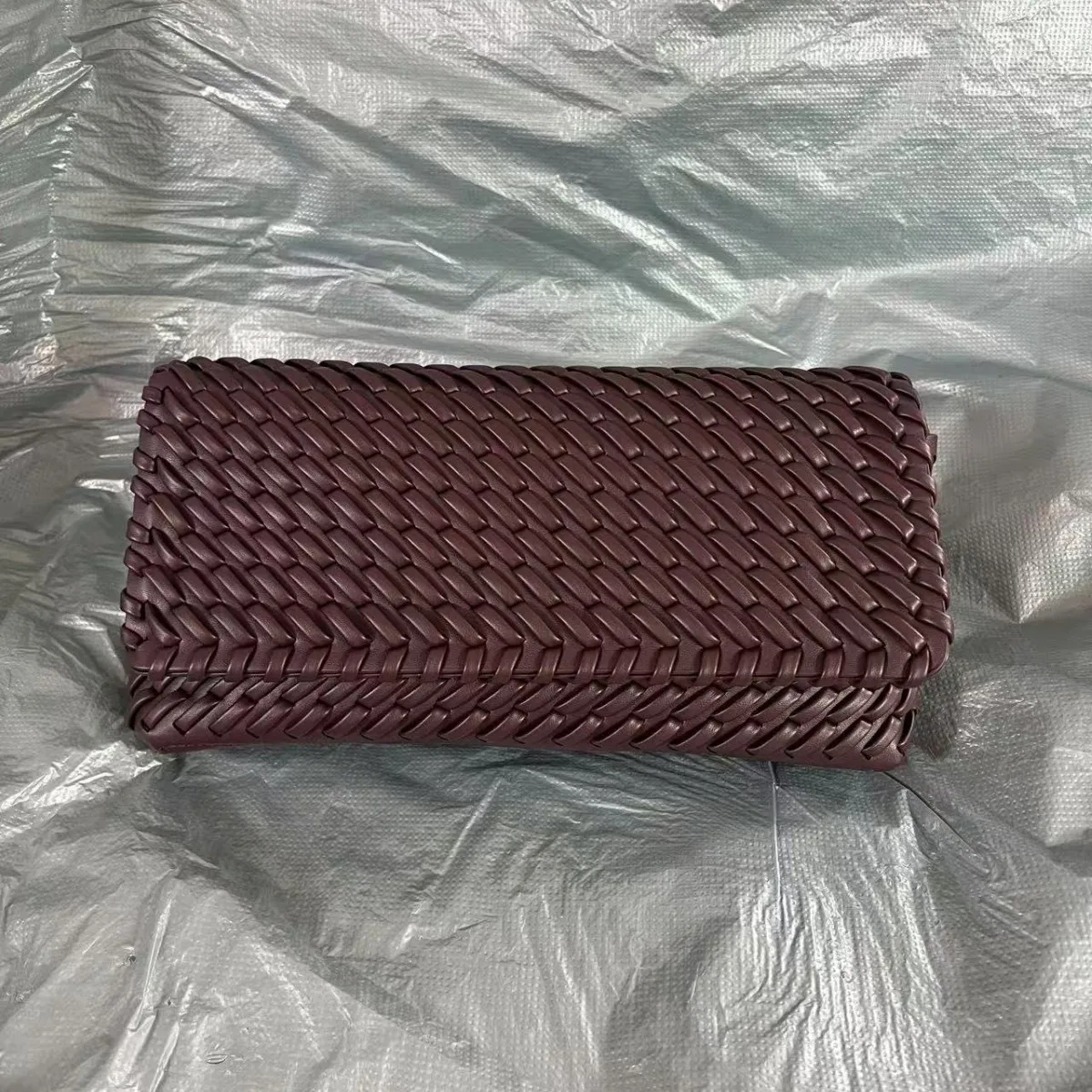 NEW Retro Women's Woven Clutch Purse Casual PU Leather Crossbody Bag Shoulder Handbag Elegant Evening Bag