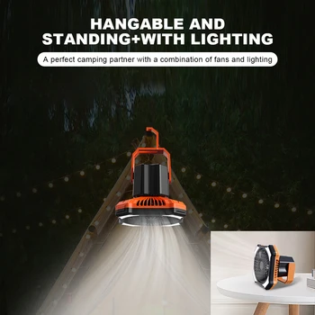 10000mAH LED Camping Fan Lights Outdoor Rechargeable Tent Camping Light Travel Portable Ceiling Fan Lamp Emergency Power Bank 3