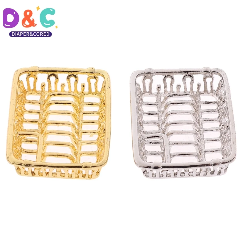 1:12 Dollhouse Miniature Accessories Mini Dish Rack Simulation Furniture Kitchen Storage Shelf Model Toys for Doll House Decor