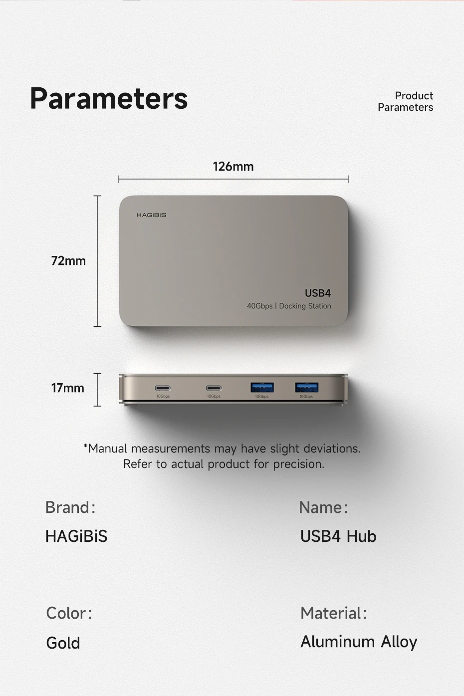 Hagibis USB4 7-in-1 Docking Station (40Gbps, 8K/60Hz)