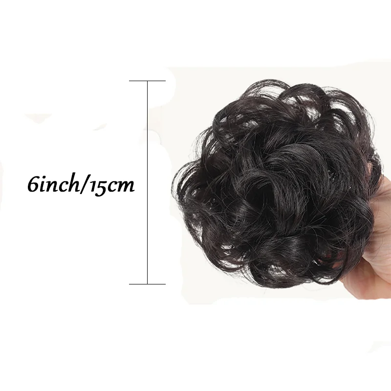 6inch-Synthetic Fiber Hair Messy Curly Hair Claw Clip Bun - Easy to Wear for Women Girls Hairdressing Hair Grips