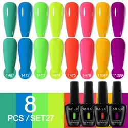Deluxe 8 - Piece Gel Nail Polish Set for Professional DIY Manicures (NC - ZB - 8H - ZH27)