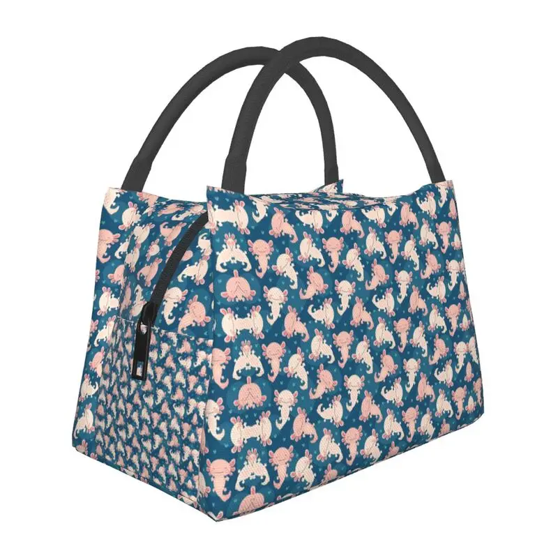 

Relaxolotl Axolotl Insulated Lunch Bag for Women Leakproof Salamander Adorable Thermal Cooler Lunch Box Beach Camping Travel