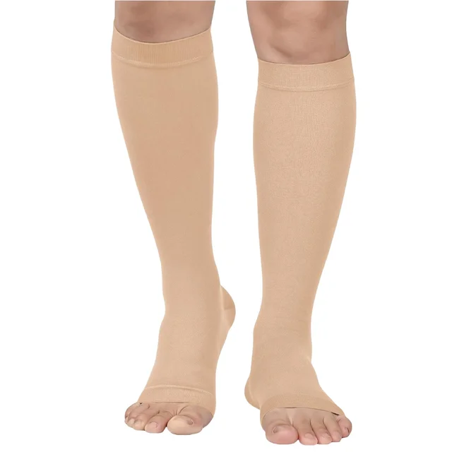 1 Pair 20-30 mmHg Open Toe Calf Compression Stocking for Men Women Calf Sleeve Support for Varicose Veins, Edema, DVT, Pregnancy 1 Pair 20-30 mmHg Open Toe Calf Compression Stocking for Men Women Calf Sleeve Support for Varicose Veins, Edema, DVT, Pregnancy