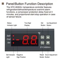 Contrôleur de Température STC-8080A+ pour Chambre Froide Réfrigérateur Congélateur Dégivrage Affichage Numérique Régulateur Intelligent Haute Précision 2