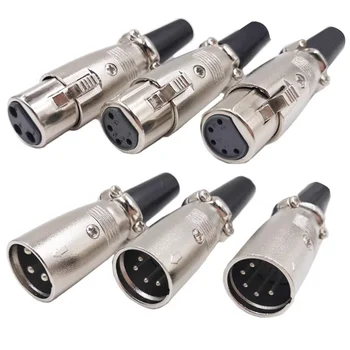 5/20PCS 3Pin 4Pin 5Pin XLR Pug ไมโครโฟน Canon Balanced Connector ชายและหญิงหัวลําโพง 1