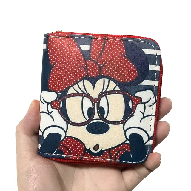 Disney2022 New Mickey Women's Wallet Cute Mini Coin Purse PU Zipper Multifunctional High Quality Luxury Fashion Women's Wallet 10-10-2.5cm