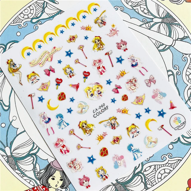 TSC-119 TSC-282 TSC-130  Japanese hot blooded anime 3D Back glue Nail Art Stickers Decals Sliders Nail ornament decoration CA-040