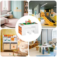 SoBuy KMB75-W Table pour enfants avec 2 chaises, ensemble table et chaise pour enfants, groupe de sièges pour enfants avec rangement, table de jeu, blanc, 87x50x50cm 5