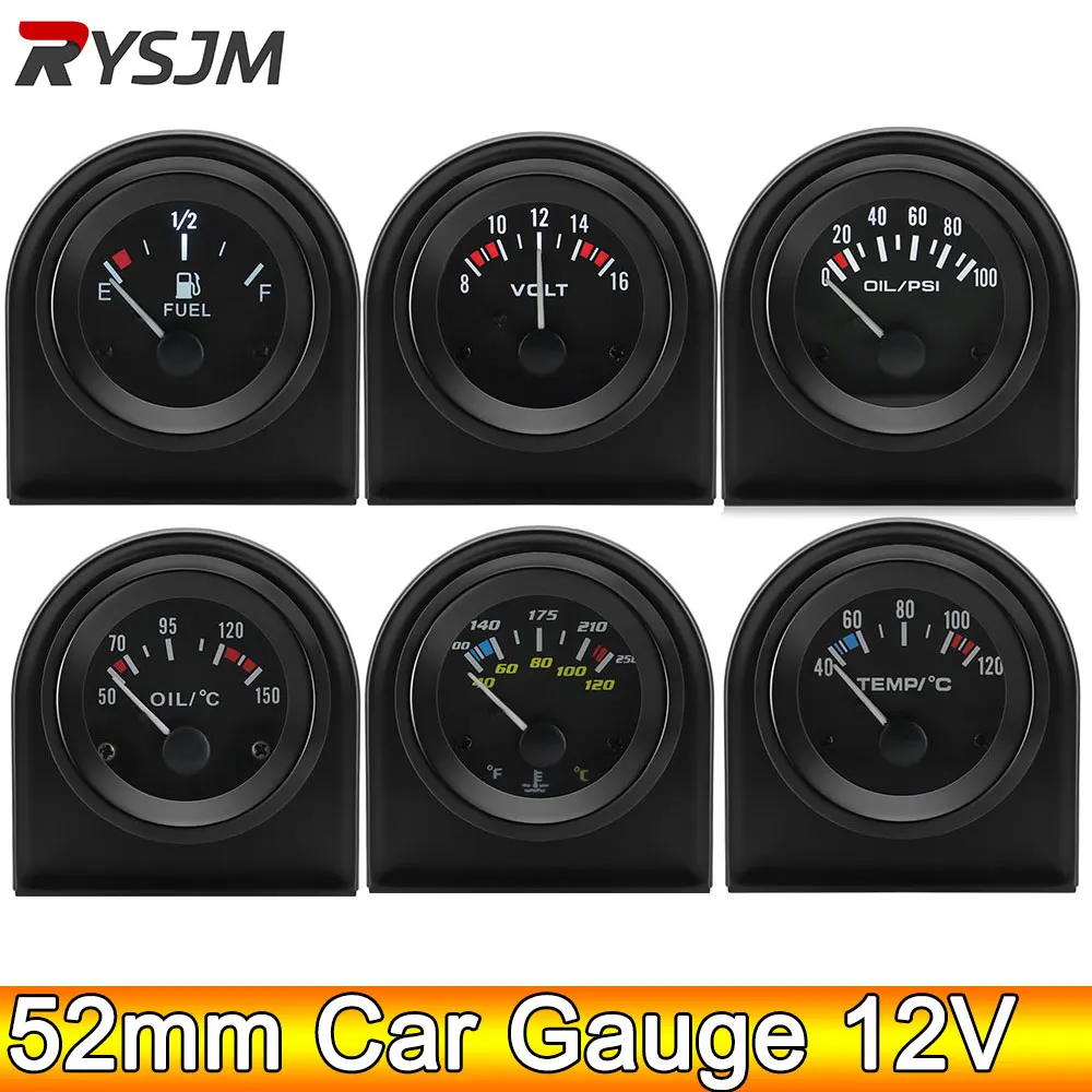 Automotive gauge AD 52mm oil pressure gauge with sensor 1/8NPT 100 PSI 12V car water temp fuel level volt