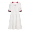 2024 Spring Summer Simple Knitted Skirt Slimming Short-sleeved Polo Collar Dress Fashion  Temperament British Style Mid-length 4