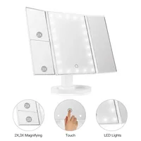 LED Vanity Makeup Mirror with Touch Control, Adjustable Lighting 1X, 2X, 3X Magnification, Trifold Design Ideal Gift for Women - Image 4