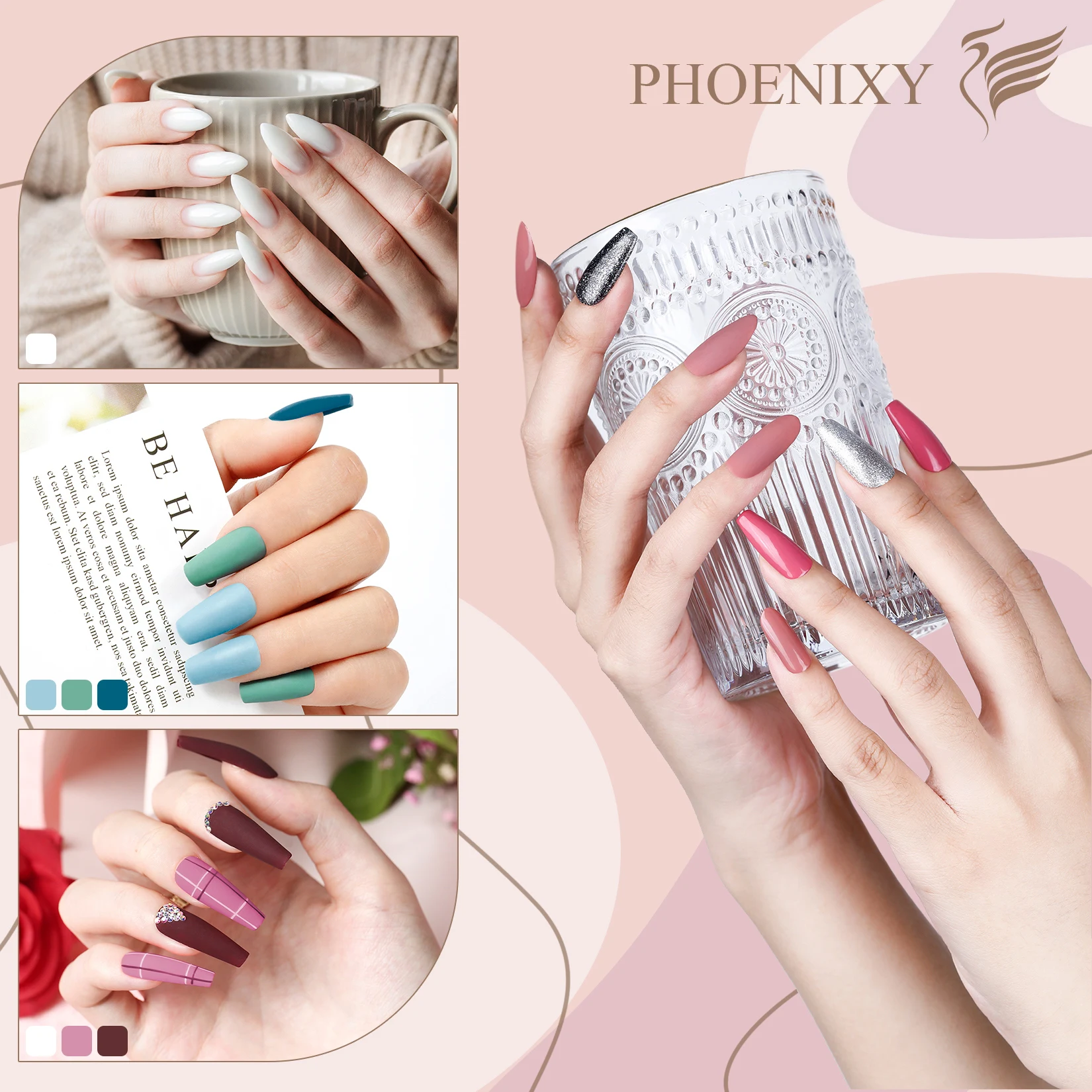 PHOENIXY Nail Starter Kit with 20/18/10PCS Nail Gel Polish Nail Drill Machine Base Top Coat Nail Tools Complete Manicure Set 2