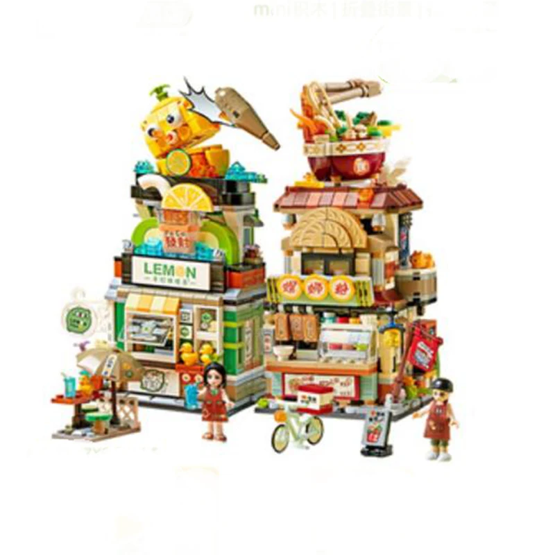 

LOZ мини-кубики для улицы, Детские кубики для сборки еды, игрушки для мальчиков, пазл для девочек, подарок, китайская закуска, лимон, чай, магазин Luosifen 1294