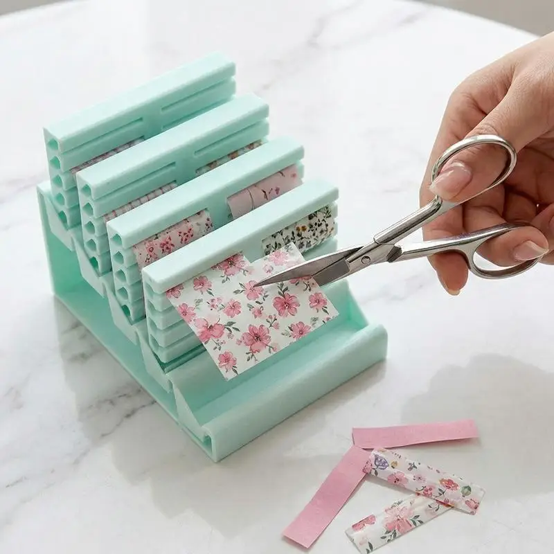 네일 전사지 정리함(뚜껑 포함) - 포일 스티커 보관용 휴대용 다채로운 디스플레이 스탠드 (가정 및 살롱용)