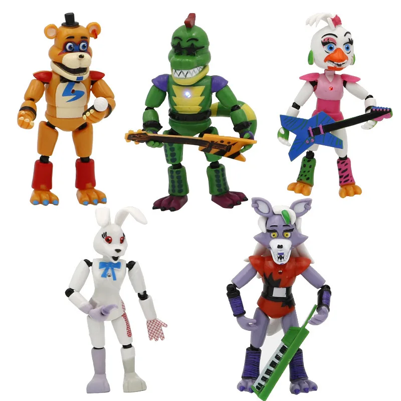 5-6pcs FNAF At Five Nights Security Breach Series PVC Action Figures Bonnie Foxy Toy Fazbear Bear Doll Model Toys For Kids Gifts |