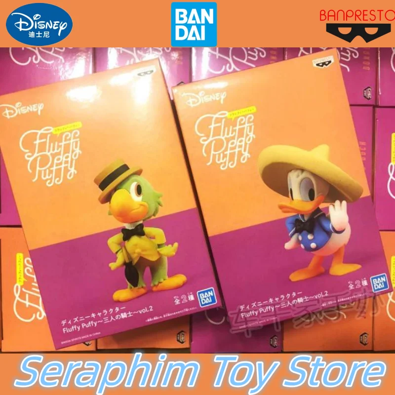 

New Authentic Spot Disney Fluffy Puffy Donald Duck Flocking Ornaments Children Birthday Gifts Toys Collection Model Unique