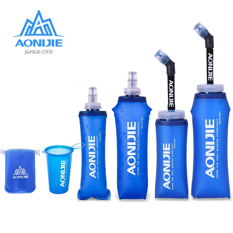 

AONIJIE 170ml 200ml 250ml 500mml 350ml 600ml Running Sport Bicycle Soft Water Bottle Folding TPU Soft Flask Water Bag