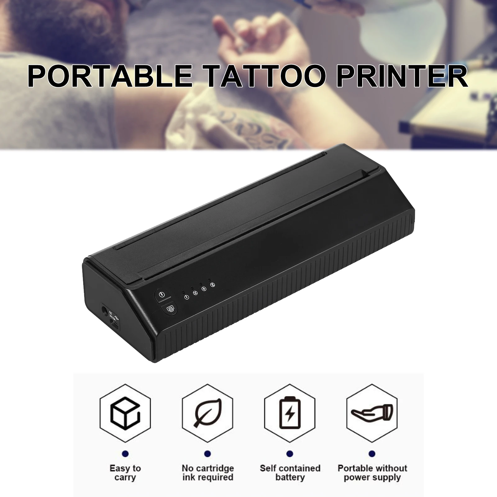 Wireless Thermal Printer BT Photo Tester Paper Printer Portable 203DPI