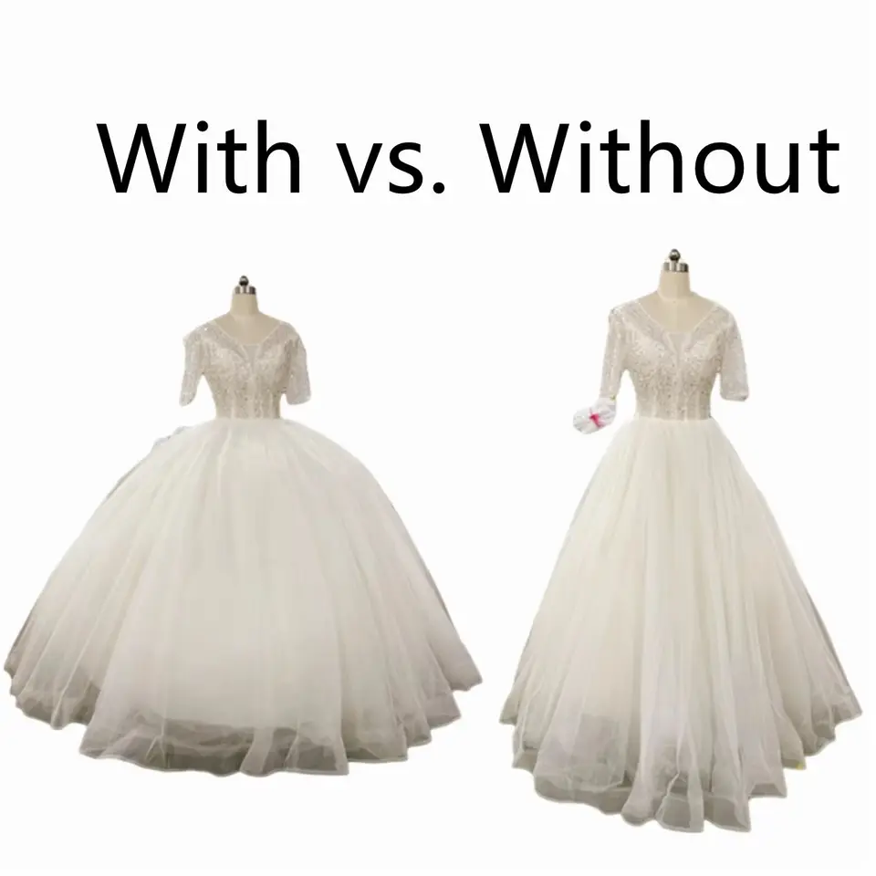 Sottogonna da donna, linea ad A, 4 cerchi, in crinolina, bianca Sottogonna da donna, linea ad A, 4 cerchi, in crinolina, bianca