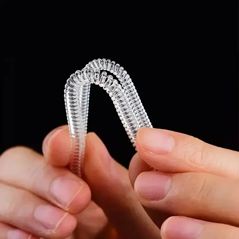 12-Piece Invisible Spiral Ring Size Reducer Set - Transparent Jewelry Tightening Guard