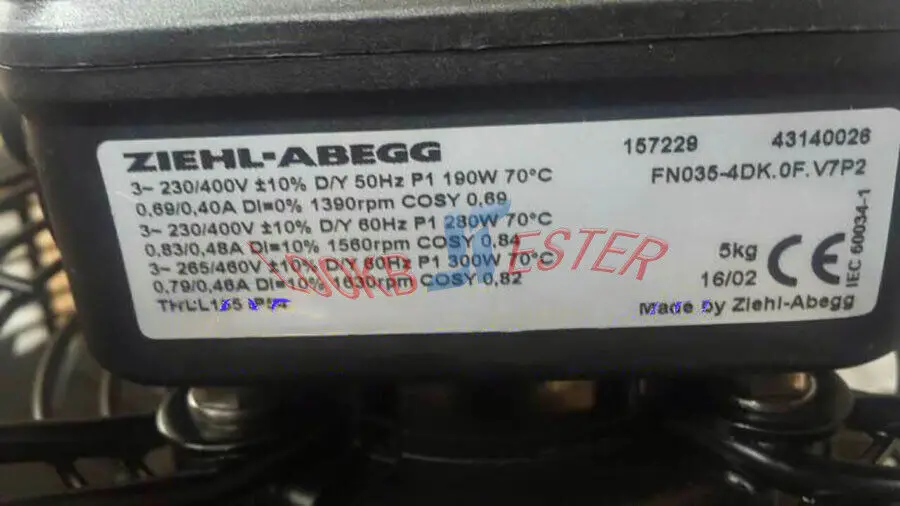 

1 шт. Новый Ziehl-Abegg FN035-4DK.0F.V7P2 FN0354DK0FV7P2 осевой вентилятор