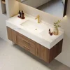 Modern 39" Floating Bathroom Vanity Set Stone Top Wall Mounted Bathroom Cabinet 3