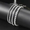 Fashion Multicolor Tennis Bracelet for Women 2.5/3/4/5mm Zirconia Charm Designer Tennis Chain Men Bracelet Wedding Jewelry KC128