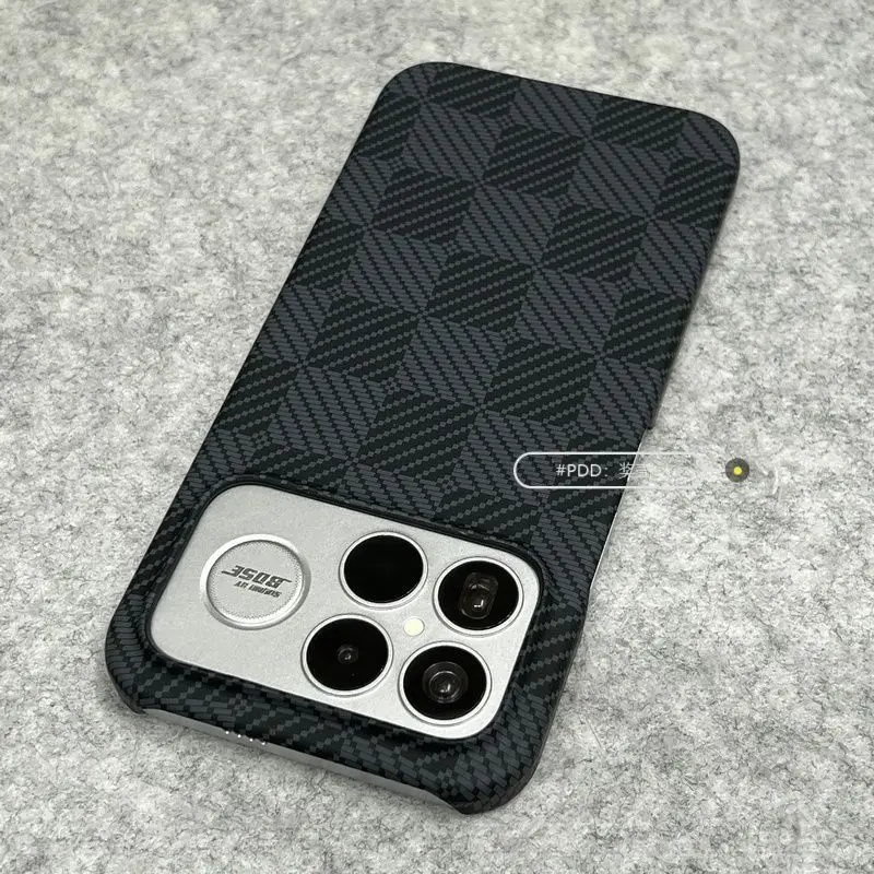 Kevlar Texture Contrasting Color Matte Finish Shockproof Case