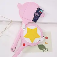 Sac à cartes en cuir PU, mignon Anime baguette magique, porte-cartes de Bus, métro, porte-cartes avec ailes 5