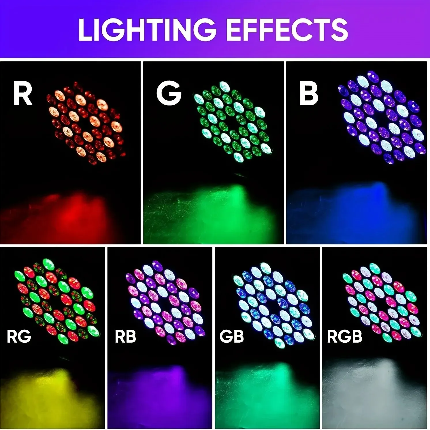 รูปสินค้า ไฟ LED แสงสี RGB เปลี่ยนโทนได้ สำหรับงานดีเจ เวที งานแต่ง ไฟพาร์ ไฟบาร์ ไฟโชว์
