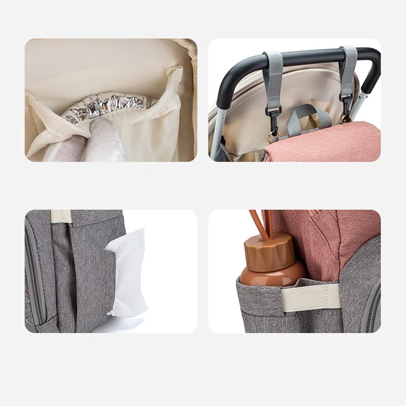 Original LEQUEEN Mommy Diaper Bags Mother Large Capacity Travel Nappy Backpacks with changing mat Baby Stroller Nursing Bags 5