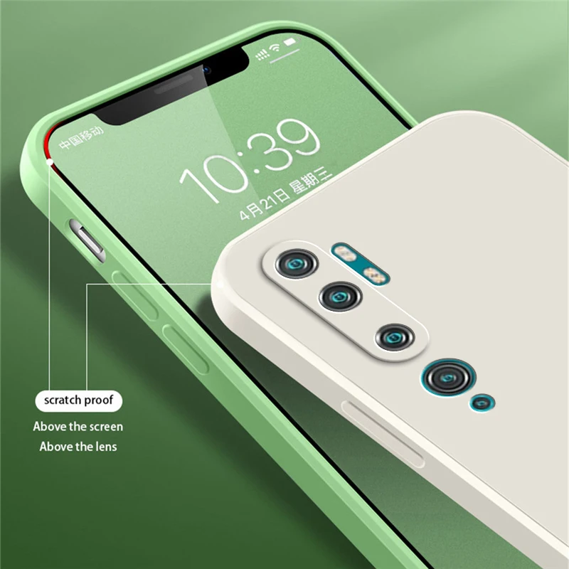 Original Square Liquid Phone Case for Xiaomi Mi Note 10 Pro Soft