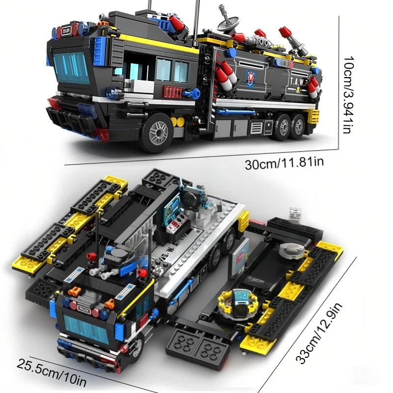 Giant 2in1 Transforming Police Car Building Blocks Set City Construction Bricks