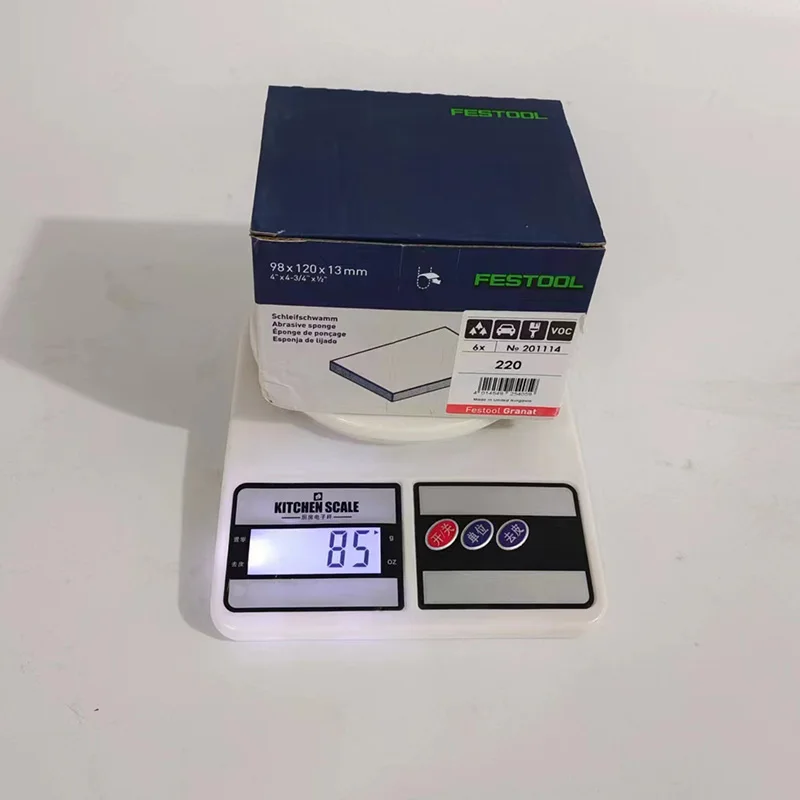 FESTOOL 양면 스펀지 샌딩 블록, 목재, 금속, 자동차, 녹 제거용 핸드 샌딩 패드, 6개 팩