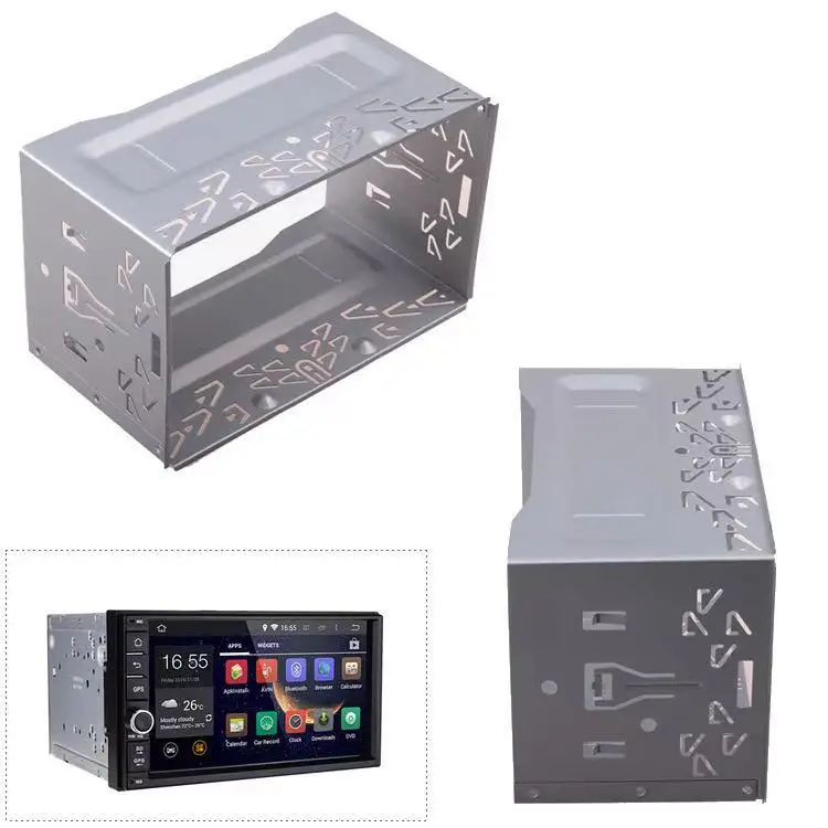 Besttoolifes Kit di installazione autoradio 2 DIN in metallo con staffa di montaggio universale e viti, supporto pannello stereo doppio DIN compatibile con lettore CD MP5 DVD auto Besttoolifes Kit di installazione autoradio 2 DIN in metallo con staffa di montaggio universale e viti, supporto pannello stereo doppio DIN compatibile con lettore CD MP5 DVD auto
