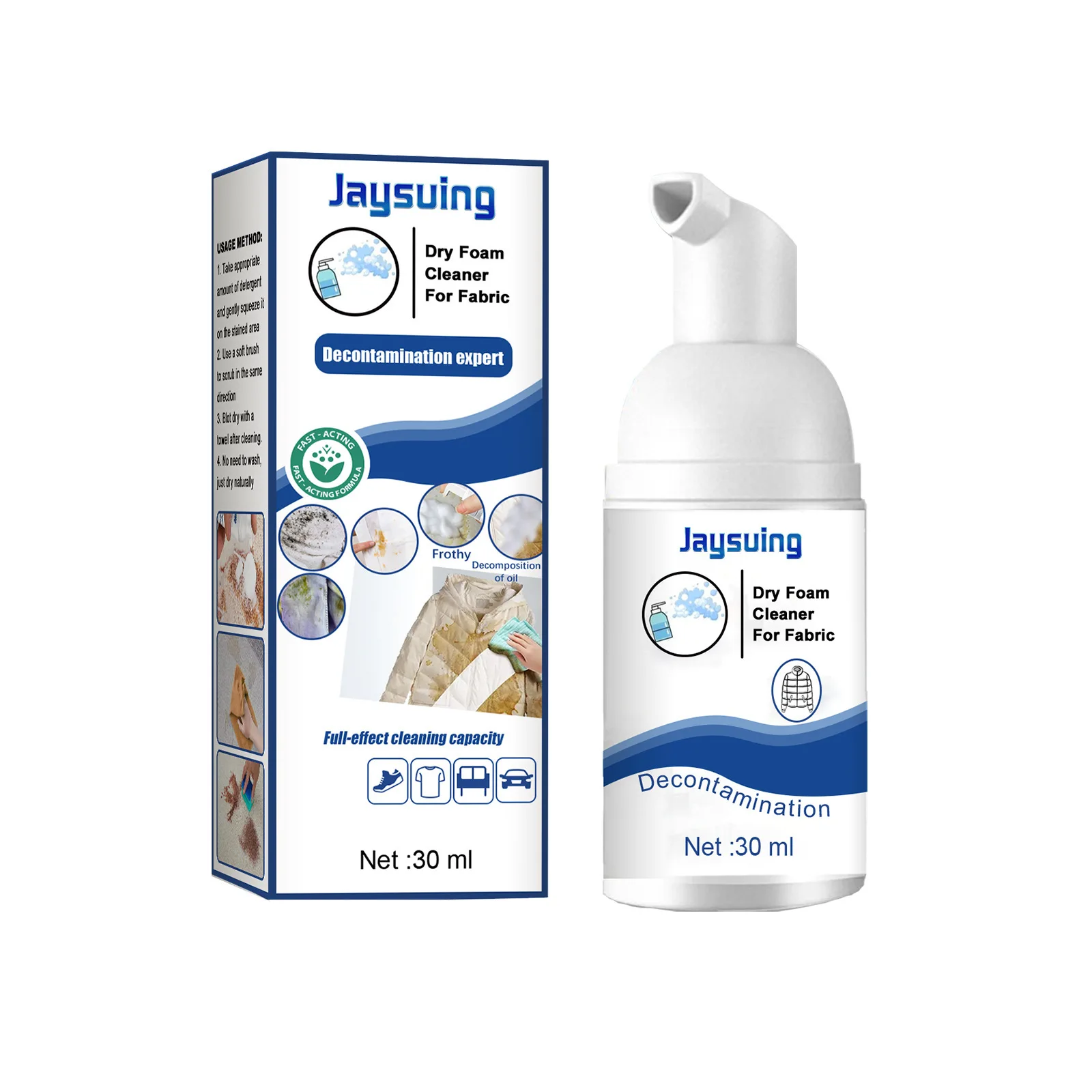 Down Jacket Foam Dry Cleaner Clothing Dry Cleaning Agent Mattress Stain Remover Curtain Carpet Household Rinse Free Foam Cleaner