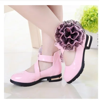 Girls leather princess shoes 2021 spring autumn children's shoes school girl casual footwear teenage wedding party dance shoes 4