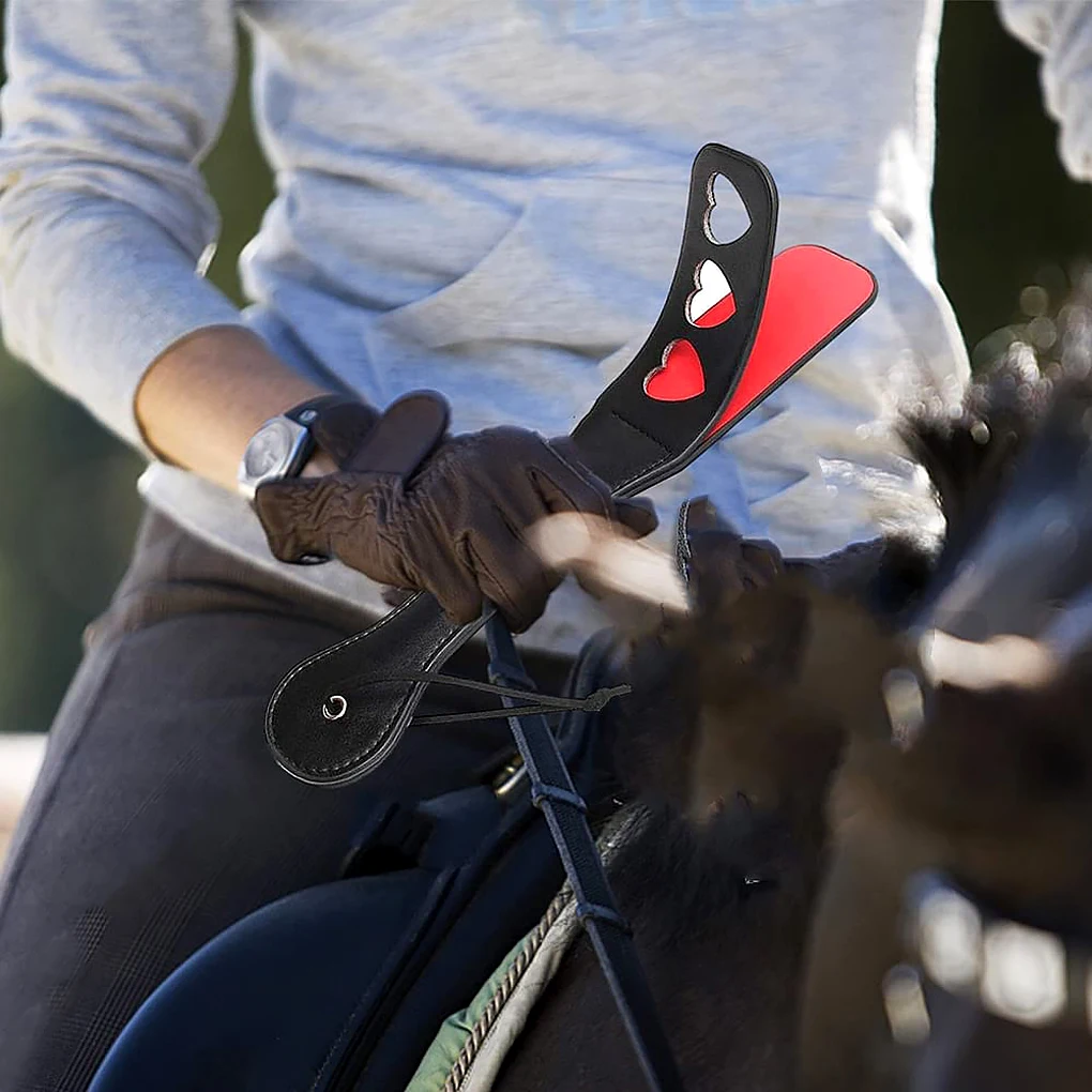 Remo de equitación de cuero PU para caballos de carreras, mango suave, juego exterior, reutilizable, herramientas de entrenamiento, accesorios