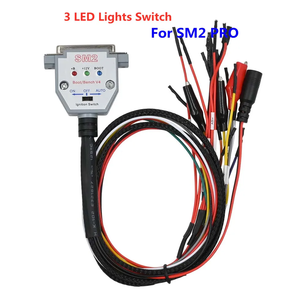 3 LED 조명, SM2 PRO J2534 부트 벤치 케이블, DB25 ECU 핀아웃 케이블, VCI 읽기 및 쓰기 ECU BATT VCCKLINE CAN-L CAN-H